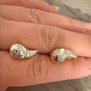 Elegant Gold and Silver Tear Drop Women's Earrings